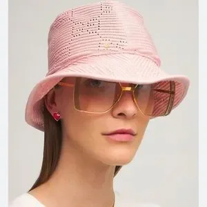 Gucci★素敵！Malibu Light Pink Knit GG Logo Bucket Hat Gucci Pink GG Bucket Hat Gucci
